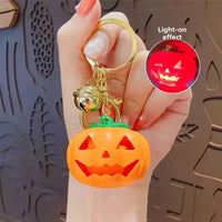 Spooky Sparkle Pumpkin LED Keychain