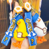 Quirky Crooked Neck Duck Keychain