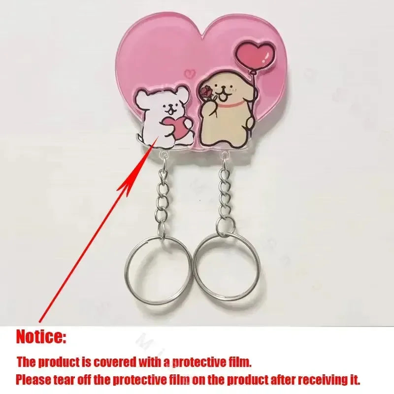 Heartfelt Hounds Wall Couple Keychain