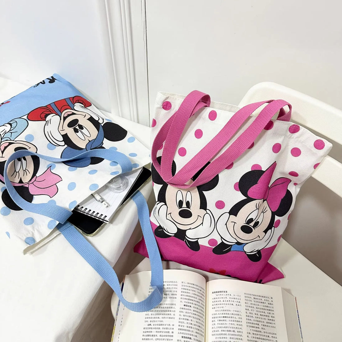 Mickey & Minnie Printed Pattern Shoulder Bag