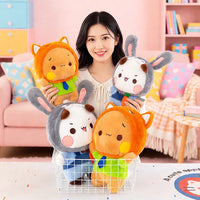 Cute Anime Bubu Dudu Plush Toy—Dressed in Rabbit and Fox Costumes Kawaii Stuffed Animal Couple Doll for Friends Gift Room Decor - Bear Hugs
