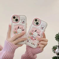 Pochacco Embossed Leather Phone Case (For iPhones)