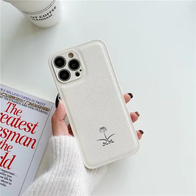 Saudi Tree Leather Marked Phone Case (For iPhones)