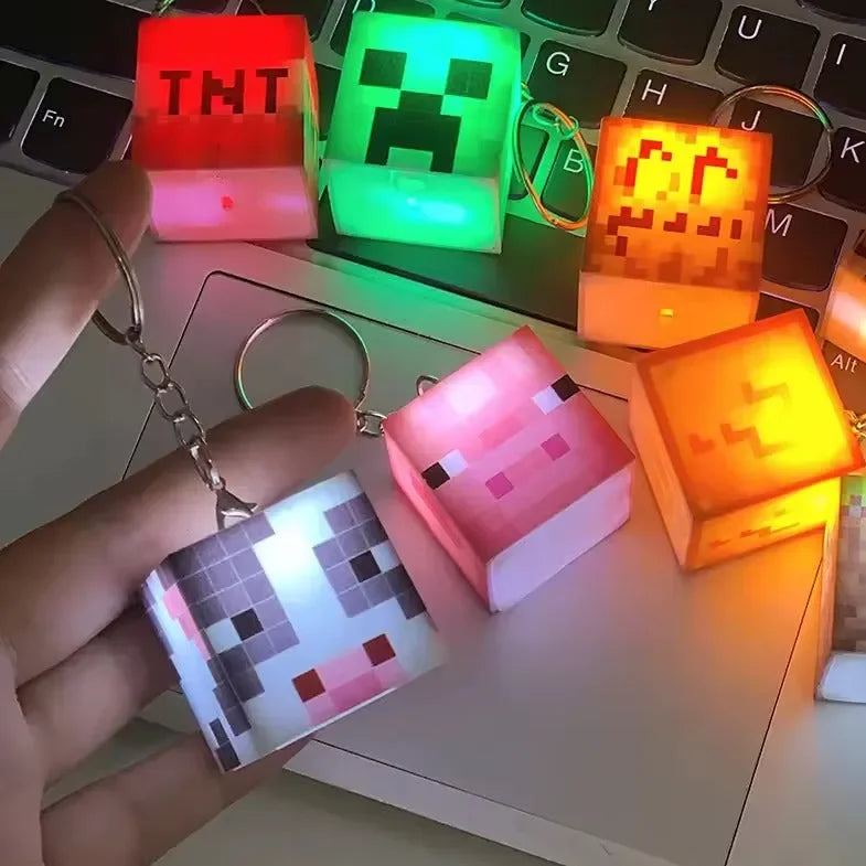 Minekraft Block Beacon LED Keychain