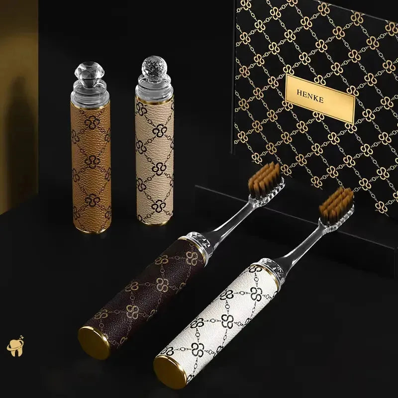 Lipstick Shaped Luxury Toothbrush Set