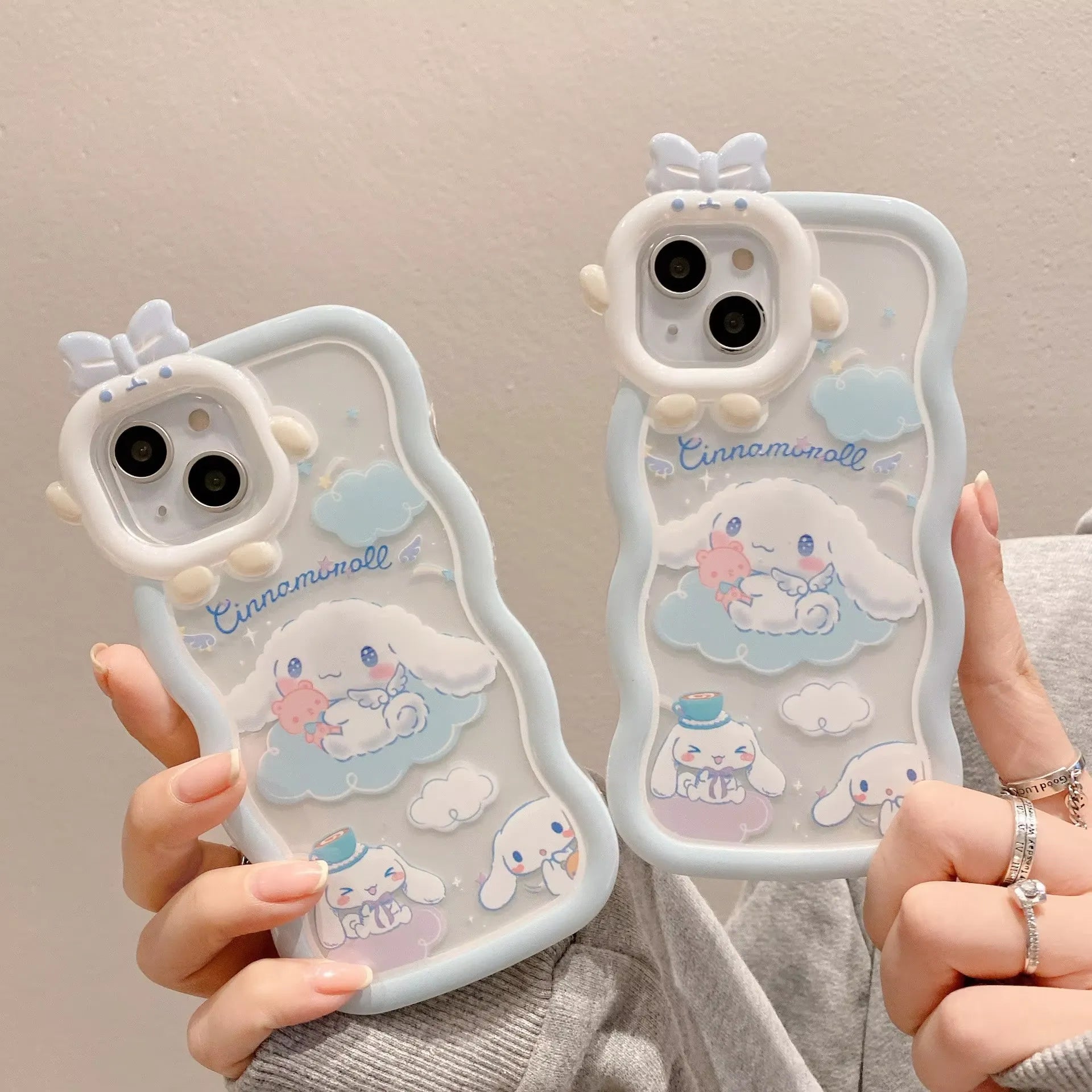 Cinnamoroll Bow Bracket Phone Case (For iPhones)