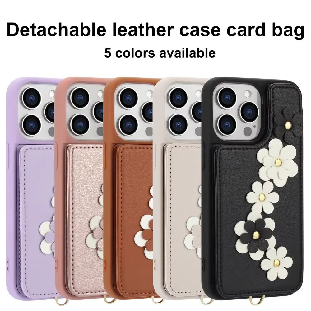 3 in 1 Crossbody Floral Phone Case (For iPhones)