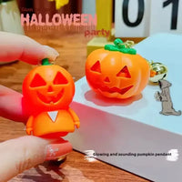 Spooky Sparkle Pumpkin LED Keychain