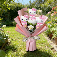 Sanrio Rose Bouquet Hello Kitty Mother's Day Crocheted Handheld Bouquet Hello Kitty Artificial Rose Bouquet - Bear Hugs
