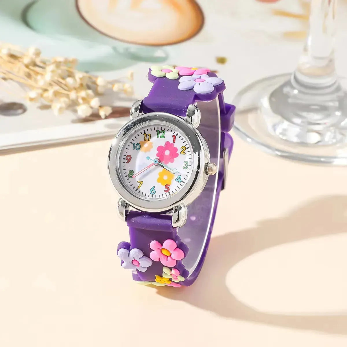 Cute Floral Round Kids Watch