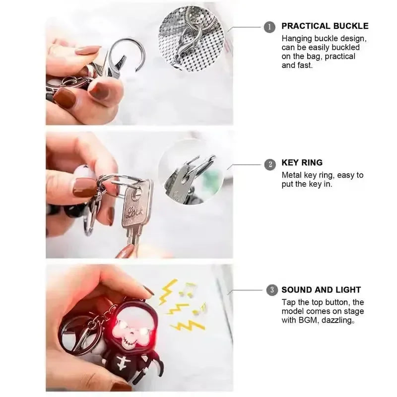 Glow & Sound LED Grim Reaper Keychain