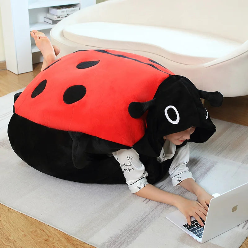 100CM Wearable Insect Plush Toys Ladybug Stuffed Cushion Funny Party Cosplay Doll Stuffed Soft Plush Sleeping Pillow Gifts - Bear Hugs