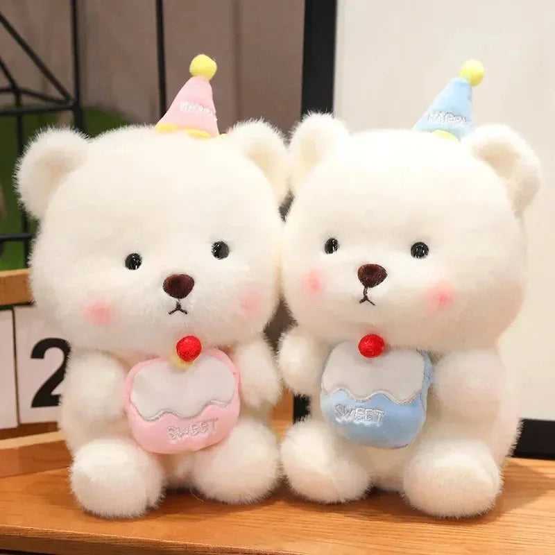 Capybara & Bear Happy Birthday Cake Plushies - Bear Hugs