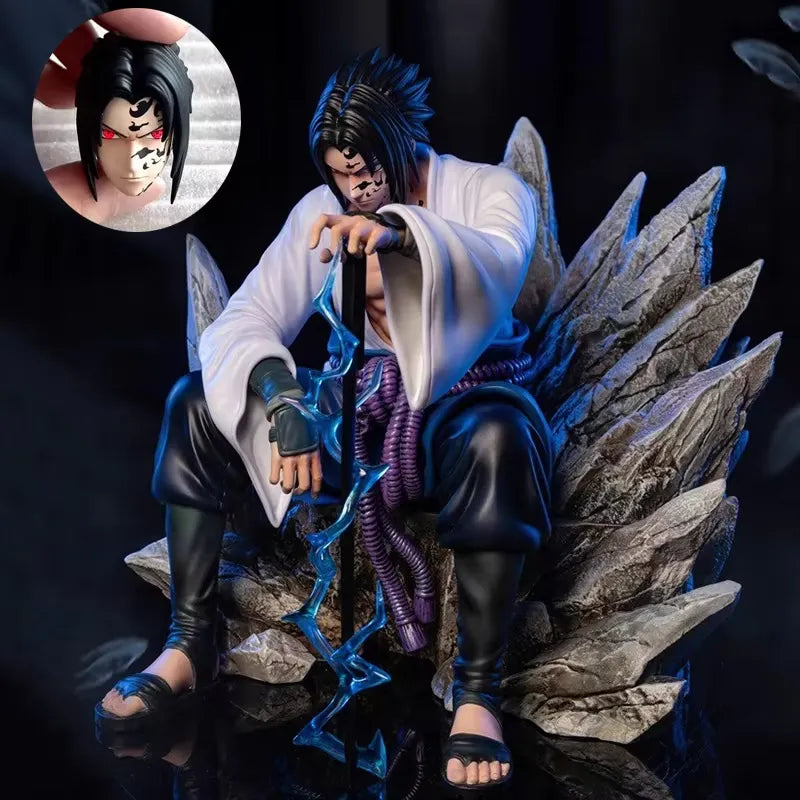 Naruto Uchiha Sasuke Sitting Action Figures (18 cm)