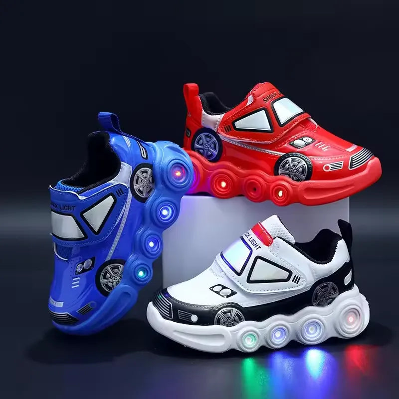 Glow & Go Luminous Cartoon Car Sneakers