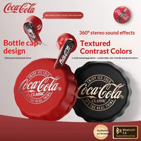 CoCa-Cola T13 Creative Bottle Cap Bluetooth Earphones ENC Call Noise Reduction 360° Stereo Sound Semi-In-Ear Wireless Earphones - Bear Hugs