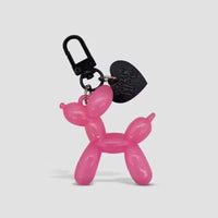 Balloon Heart Punk Dog Keychain