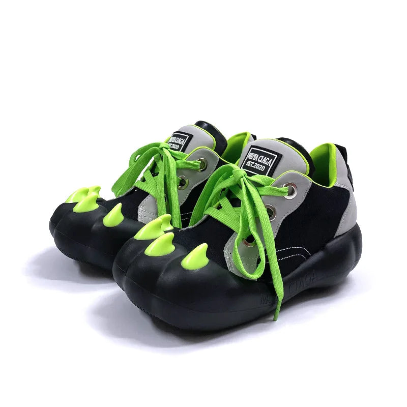 Fashionable Cat Claw Women's Shoes Thick Bottom round Toe Canvas Upgraded Version of the Classic Slip-On Sneakers Spring Autumn - Bear Hugs