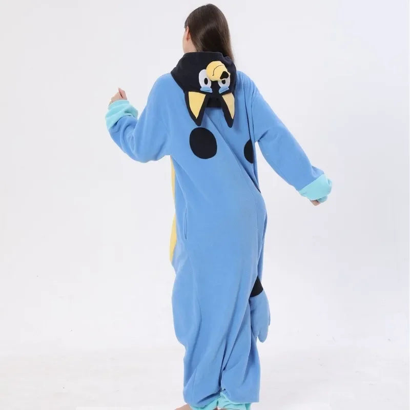 Moose Cartoon Bluey Jumpsuit Pajamas One Piece Bluy Pajamas Bingo Bluey Cosplay Adults Child Garment Halloween Costume Home Wear - Bear Hugs