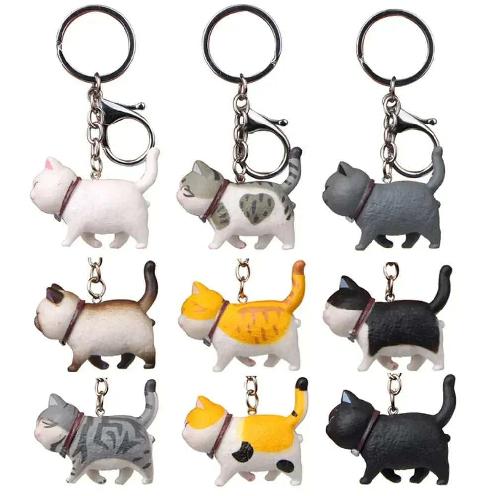 Happy Strides Walking Kitty Keychain