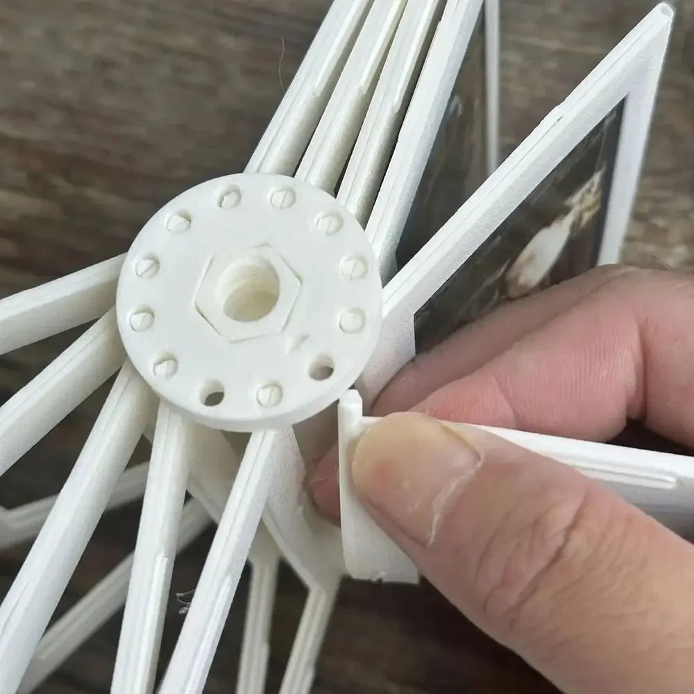 Carrousel de cadres photo rotatifs à 12 emplacements 