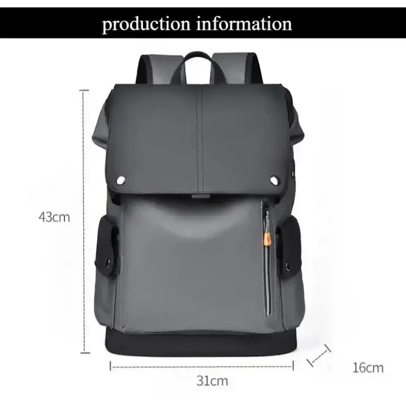 Premium Leather-Look Casual Backpack