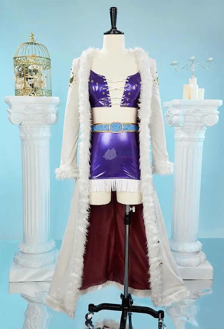 Anime Nico Robin Miss Allsunday Cosplay Costumes Women Sexy Leather Dress Coat Hat Suit Halloween Carnival Stage Perform Clothes - Bear Hugs