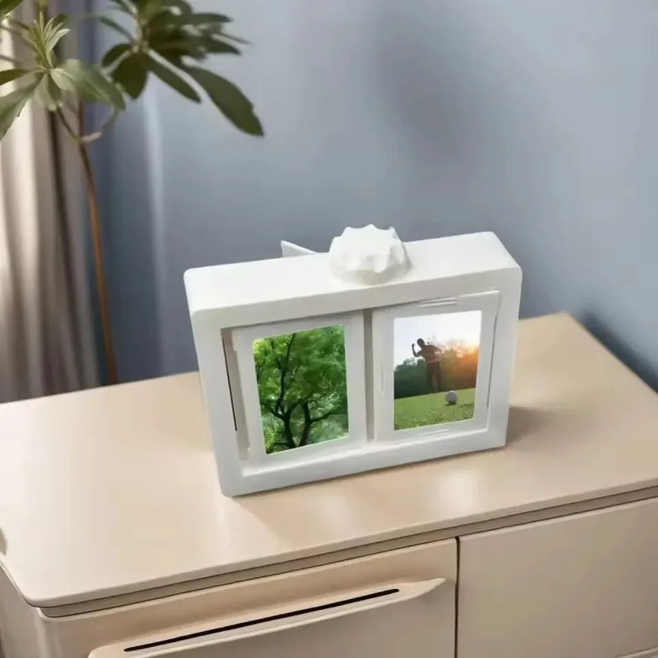 Carrousel de cadres photo rotatifs à 12 emplacements 