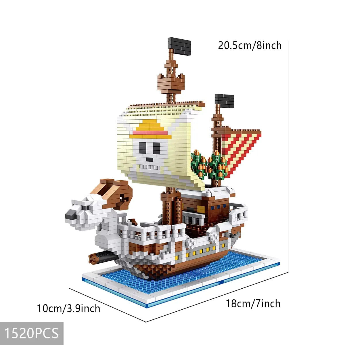 One Piece Pirate Ship 3D Model Building Blocks