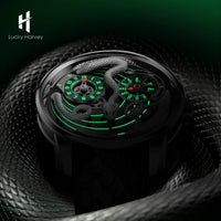 Lucky Harvey Funny Mechanical Watch Automatic Movement Watches for Men Snake Dial Synthetic Sapphire Waterproof 2024 New Model - Bear Hugs