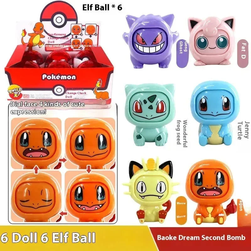 Pokimoen Face-Changing Dolls with Pokeball (Set of 6)
