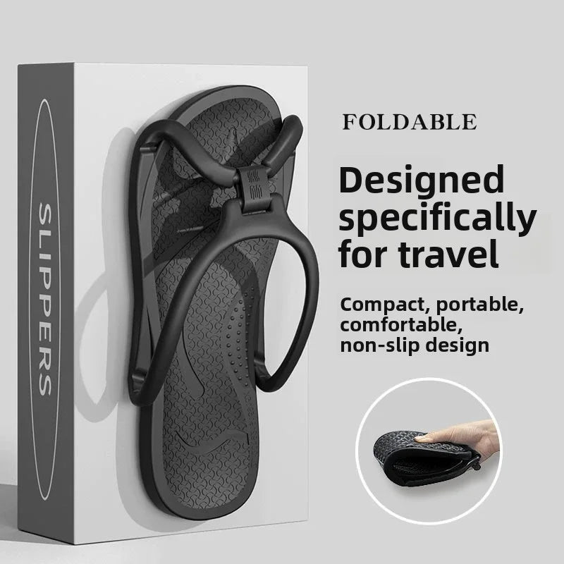 Foldable Travel Slippers Unisex EVA Flip Flops Hotel Non Slip Bathroom Indoor Outdoor Portable Lightweight Comfortable - Bear Hugs