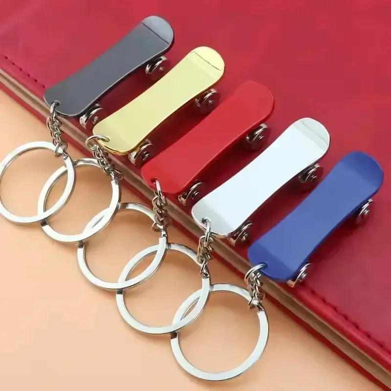 Rolling Radness Revolving Skateboard Keychain