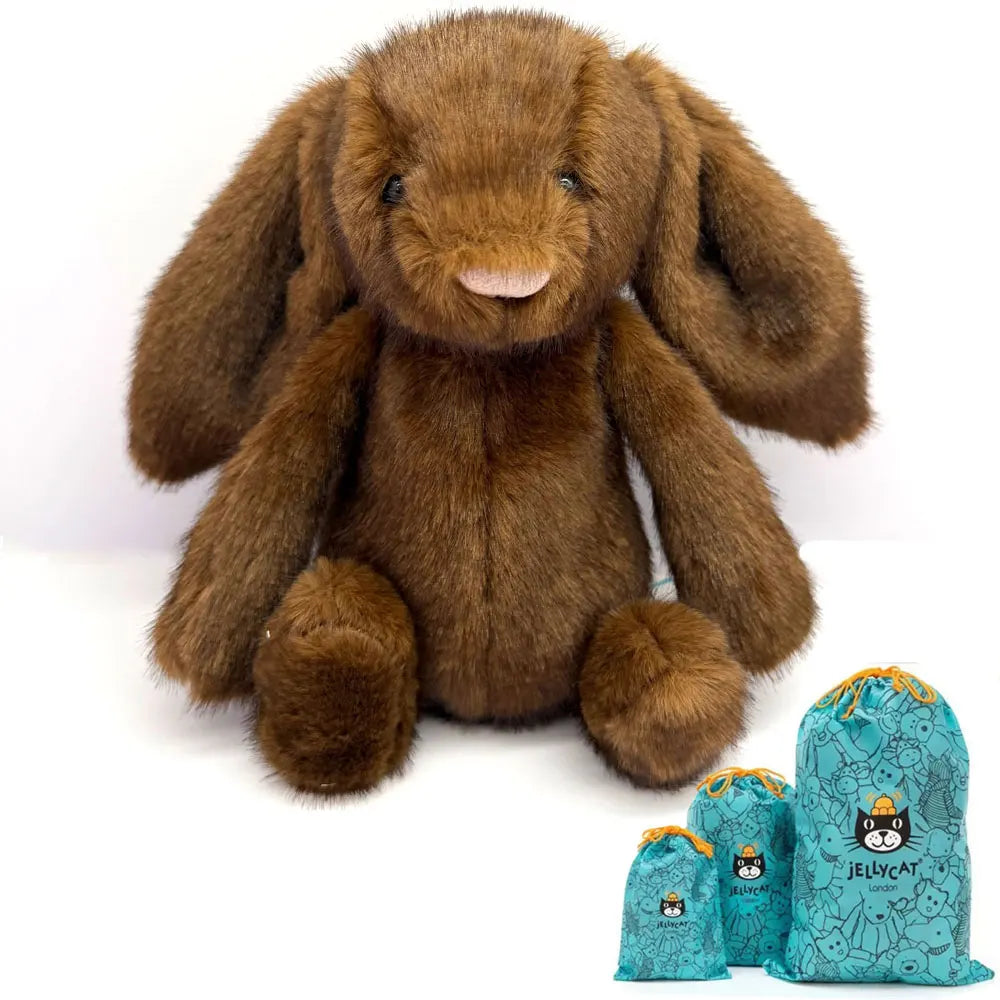 JC Bonnie Rabbit Leopard Print Plush Toy with Tag, Soft Flower Ears, Cartoon Rabbit Doll, Birthday Gift, Home Decor - Bear Hugs