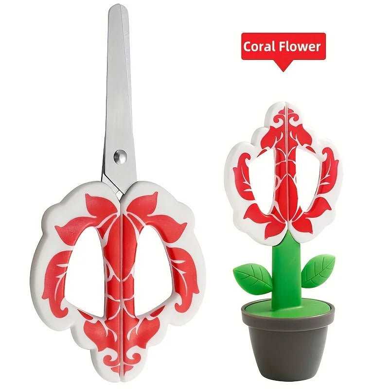 Creative Standing Flower Office Scissor Cute Stationery Scissors DIY Crafts Paper-Cutting Scissor School Supplies Desk Decor - Bear Hugs