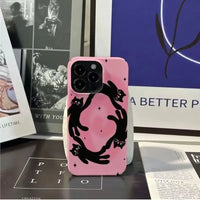 Korean INS Cartoon Dancing Cat Phone Case (For iPhones)