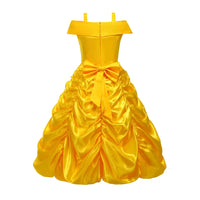 Off Shoulder Yellow Princess Dress for Kids Girl Belle Role Playing Clothing Fancy Carnival Party Birthday Ball Gowns Halloween - Bear Hugs