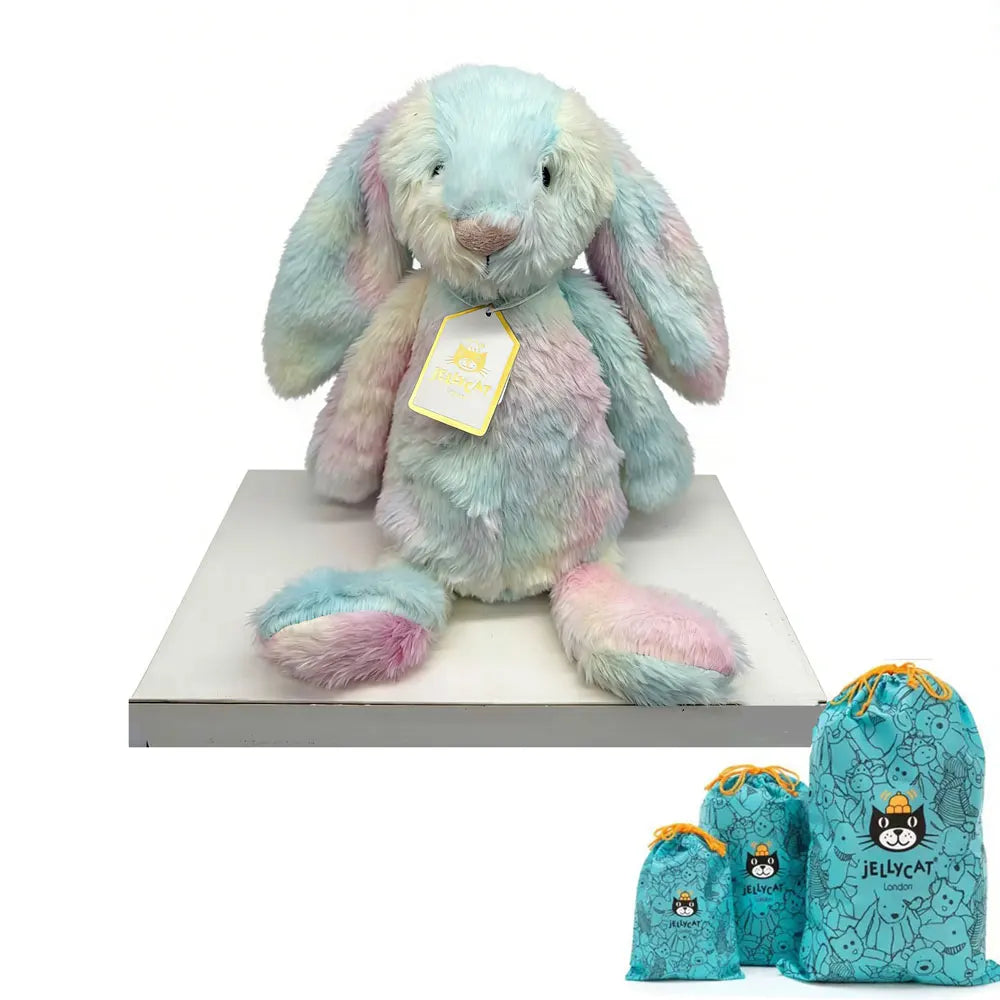 JC Bonnie Rabbit Leopard Print Plush Toy with Tag, Soft Flower Ears, Cartoon Rabbit Doll, Birthday Gift, Home Decor - Bear Hugs