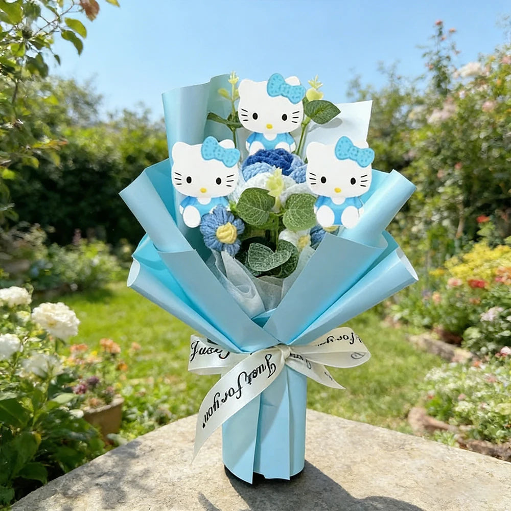 Sanrio Rose Bouquet Hello Kitty Mother's Day Crocheted Handheld Bouquet Hello Kitty Artificial Rose Bouquet - Bear Hugs