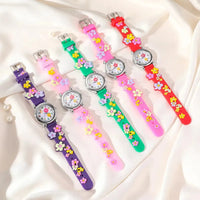 Cute Floral Round Kids Watch