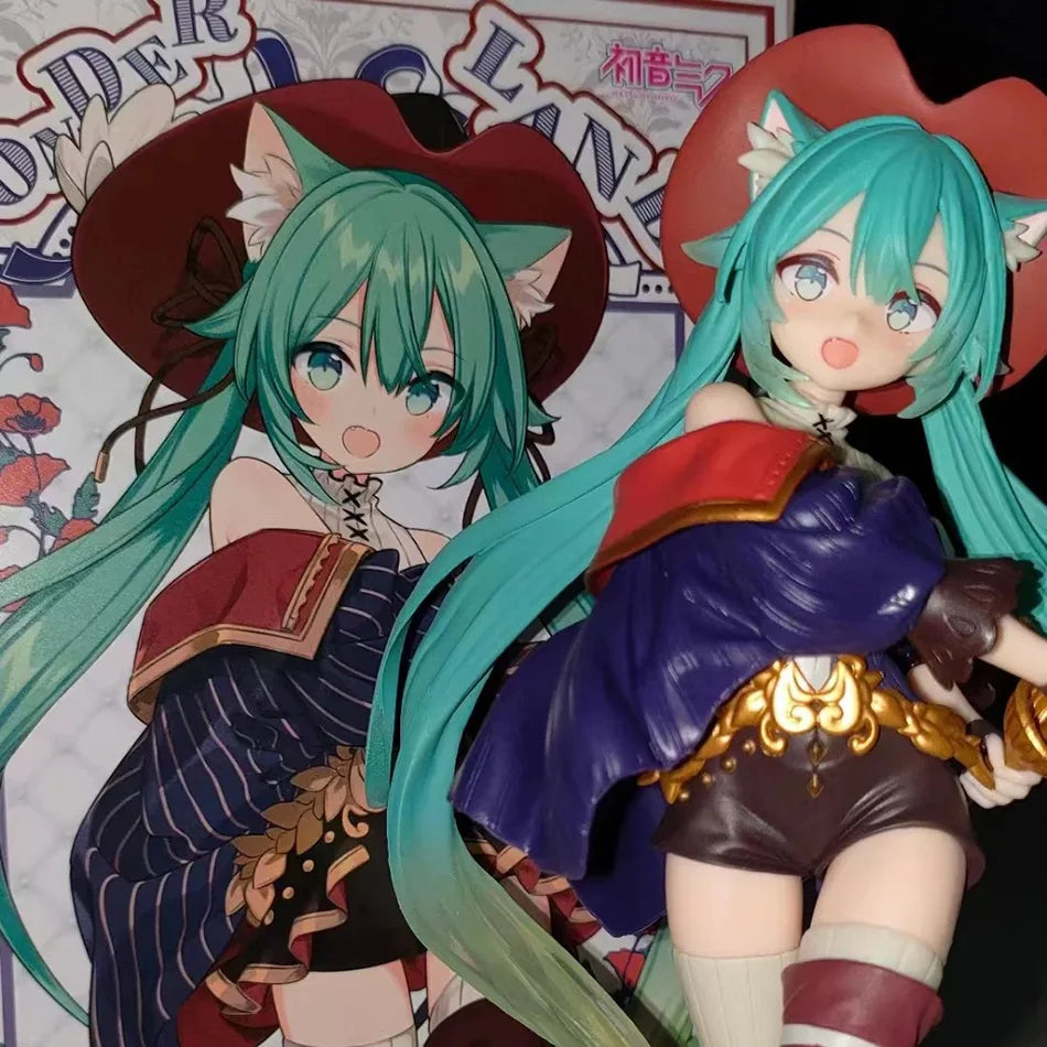 Hatsune Miku Desktop Cute Action Figure Tale Wonderland Miku Puss in Boots Anime Figurine Kawaii Girl Model Toy Adorable Decor - Bear Hugs