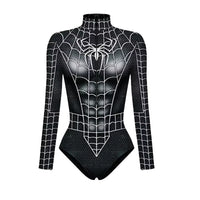 Superhero Spiderman Bodysuit for Women Captain America Cosplay 3D Print Long Sleeve Swimsuit Adult Halloween Carnival Costumes - Bear Hugs