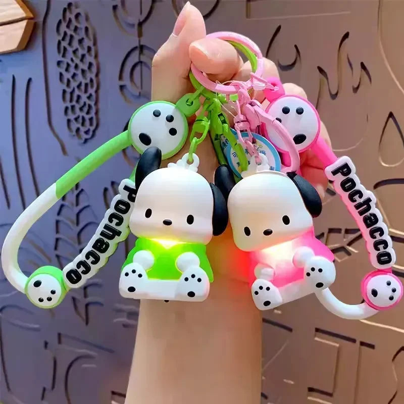 Pochacco Playful Glow LED Keychain