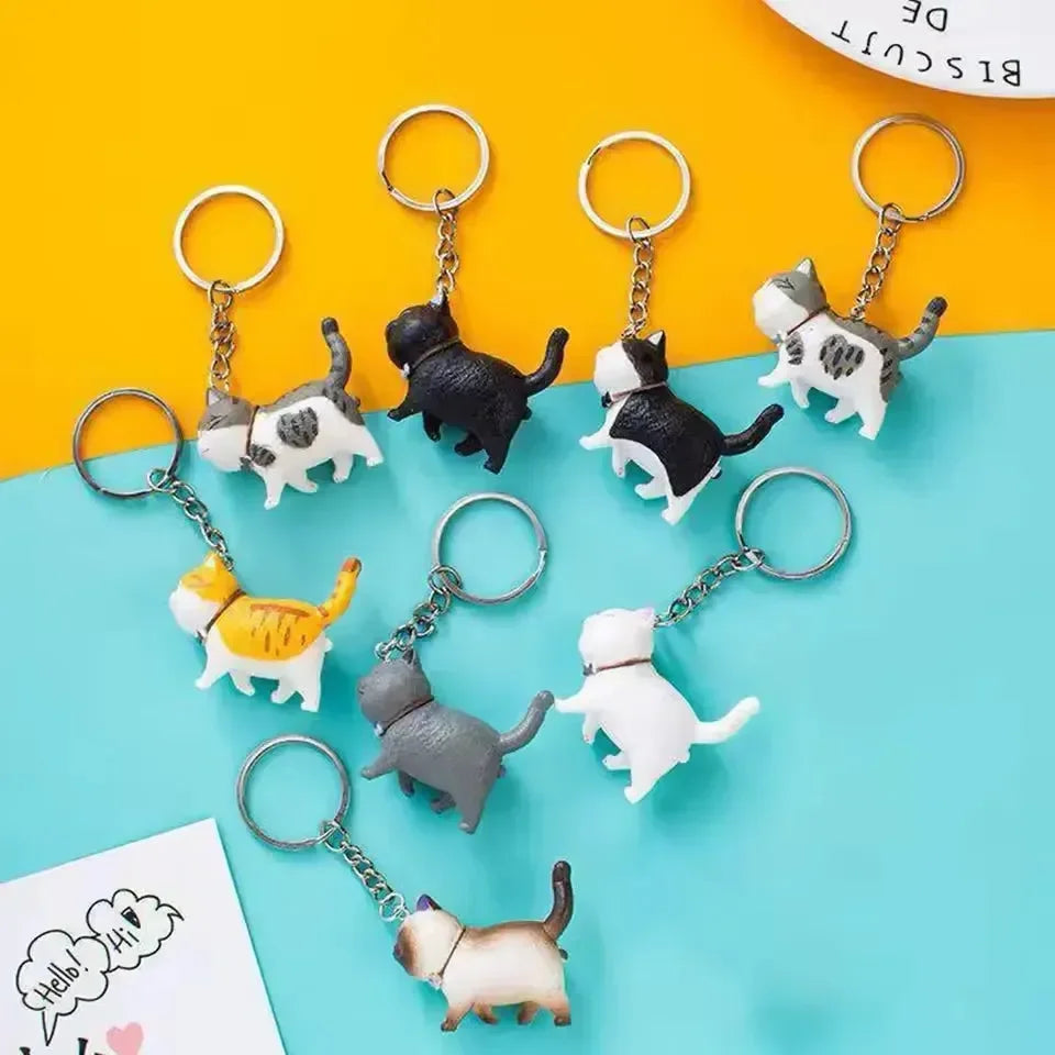 Happy Strides Walking Kitty Keychain