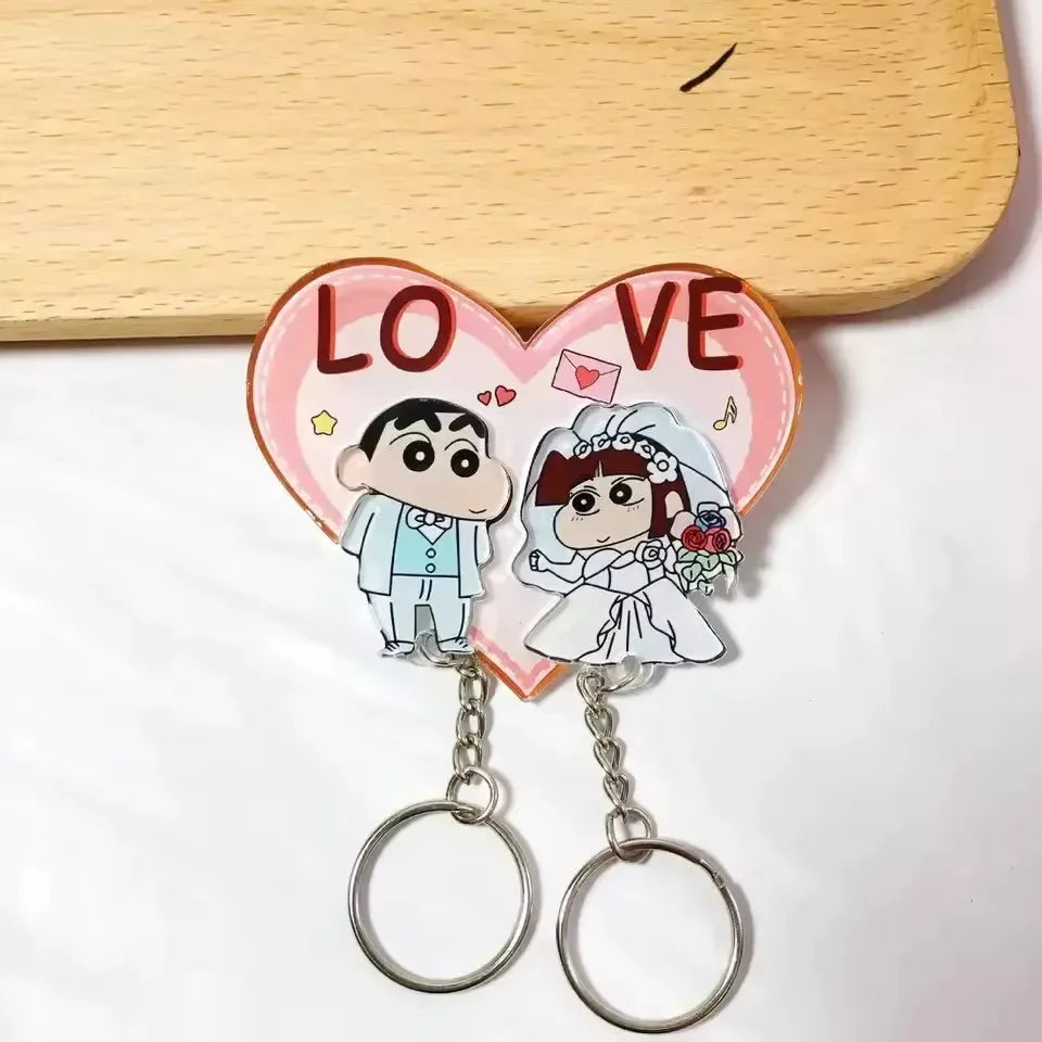 Shinchan & Nohara Wedding Couple Keychain