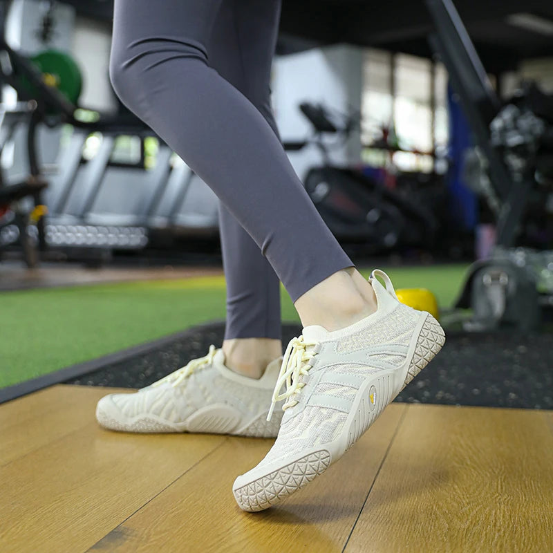 GallonShark Wide Toe Box Shoes, Breathable Knit Non-Slip Sneakers for Powerlifting & Gym Workouts - Bear Hugs