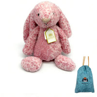 JC Bonnie Rabbit Leopard Print Plush Toy with Tag, Soft Flower Ears, Cartoon Rabbit Doll, Birthday Gift, Home Decor - Bear Hugs