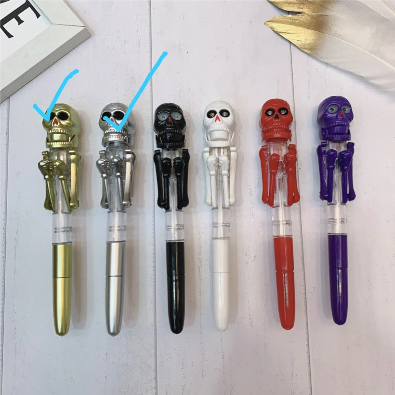 Light Up Skull Boxing Ball Pen