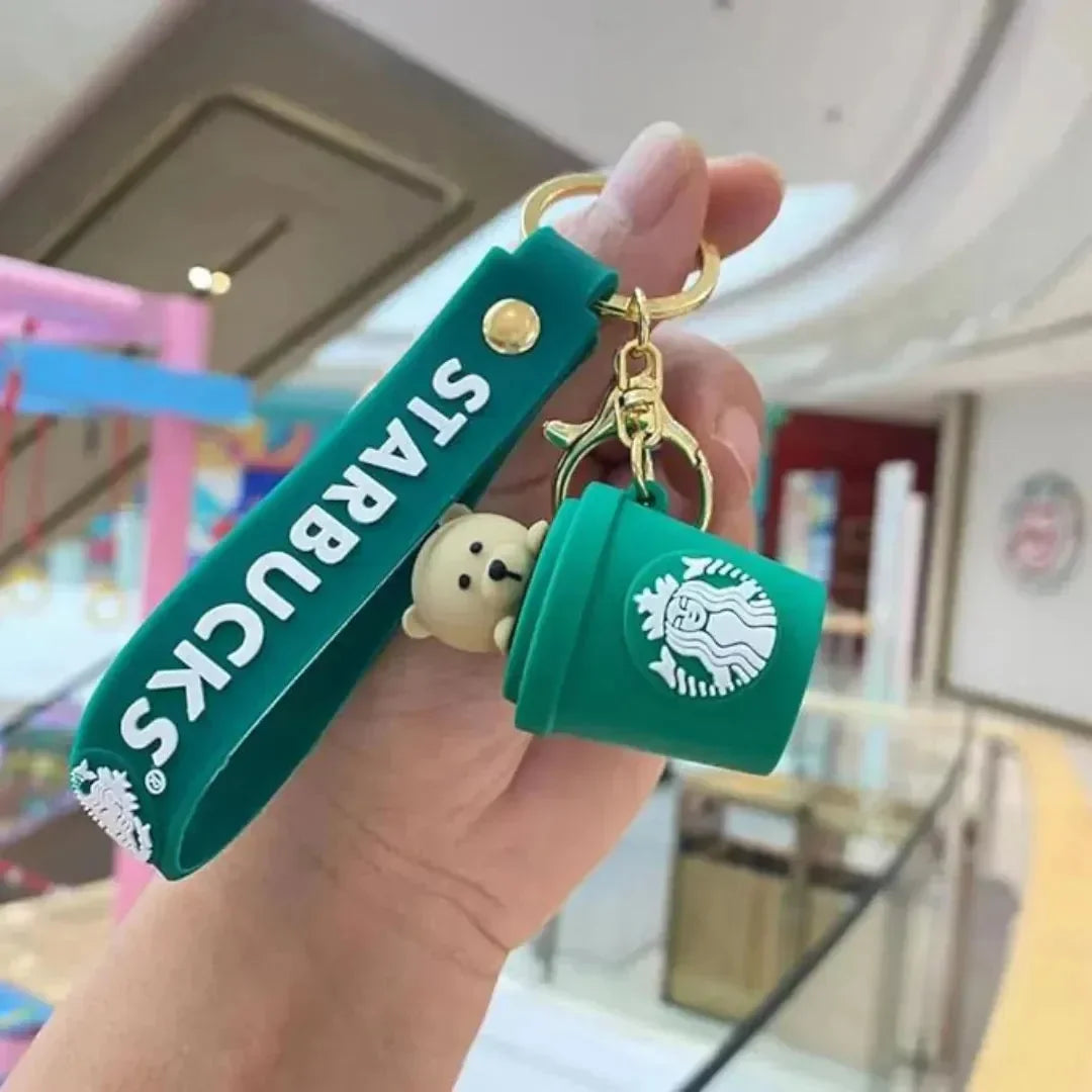 Bear-ista Brews Starbucks Cup Keychain