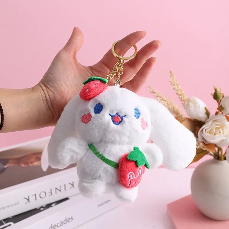 Cinnamoroll Strawberry Bag Plush Keychain